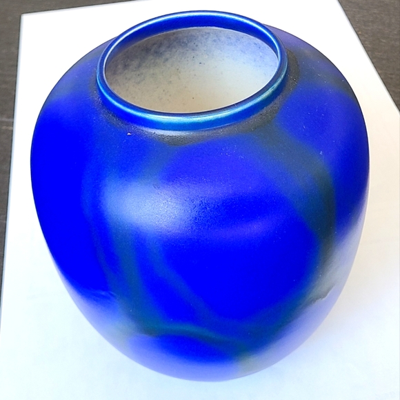Bretby Pottery blue glaze vase